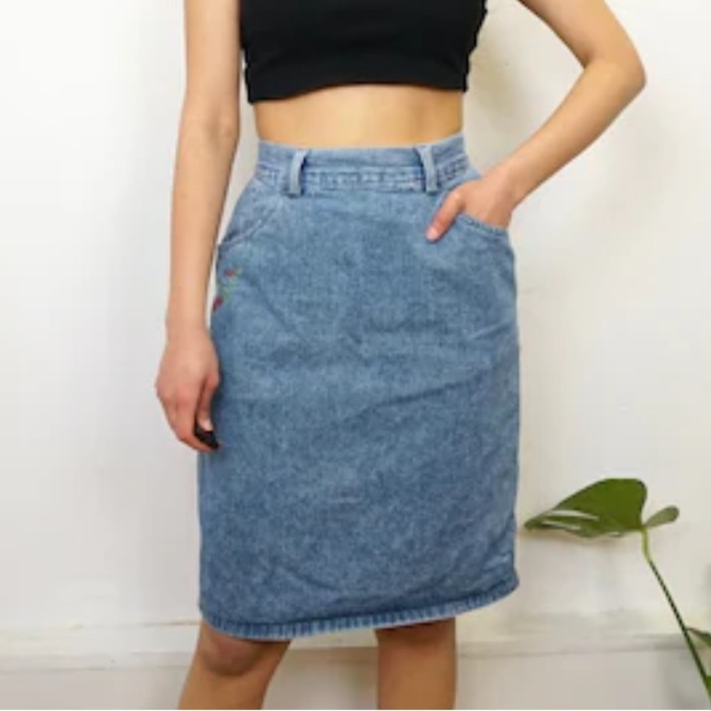Skirt denim stuffed shirt brand mini high-rise pencil skirt 9/10